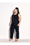 Plus Size Denim Sleeveless Top and Mom Fit Jeans Set - 3