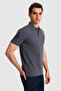 Men's Slim Fit Polo Collar Anthracite Basic T-Shirt 50326920-Vr006 - 3