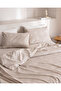 Aida Double Cotton Printed Duvet Cover Set - Beige - 4