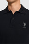 Men's Slim Fit Polo Collar Black Basic T-Shirt 50326920-Vr046 - 6