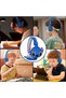 سماعة رأس بلوتوث لاسلكية بتصميم شخصية ستيتش (Stitch) ثلاثي الأبعاد، مريحة للأذن - لون أزرق - 3