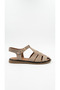 Beige Suede Women's Genuine Leather Sandals 109.26600 - 2