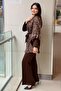Sequin Embroidered Jacket Pants Evening Dress Set - 2
