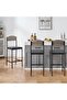 - Set of 2 Bar Stools, 39.2 Inches High, with Wide, Comfortable Seat, Modern Square Upholstered with Backrest and Footrest for Island, Counter, Dining Room - 3