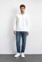 White Regular Fit High Collar Half-Zip Sweatshirt - 3