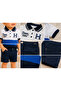 Baby Boy Polo Collar Shorts Set 2-Piece Summer Children's Set Navy Blue White - 6