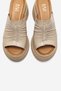 Nellie Beige Genuine Leather Women's Wedge Sole Slippers - 2
