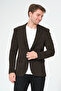 Men's Slim Fit Blazer Jacket Brown White