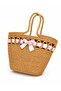Velvet Sand Clutch Straw Handbag - 4