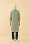 Olive Green Women's 100% Cotton Muslin Fabric Long Sleeve Hijab Shirt Dress |   Buttoned Summer Knee-Length Tunic |   Comfortable Fit - 4