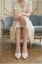 Transparent Heeled Slippers with Bead and Tape Detail - 4