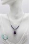 Natural Sapphire Stone Stringed Drop Star Stone Detailed Handmade Design Women's Tarnish Resistant Steel Necklace 45 cm - 3
