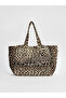 Brown Leopard Patterned Embroidered Women's Shoulder Bag from Güli̇s Gi̇yi̇m