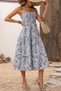 New Season Women's Rope Strap Patterned Gipe Detail Midi Single Jersey Summer Dress - 3