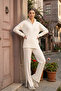 Women's Zippered High-Neck Blouse and Pants Set - 3