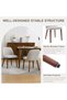 Set of 2 Wooden Dining Chairs, Upholstered Kitchen Chairs, Dining Room with Padded Seat and Wooden Legs, Modern Fabric Side Chair for Kitchen, Dining Room, Restaurant, Cafe, Gray - 5