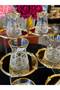 12 Piece Square Tea Cup Set for 6 People with Metal Plates and God Embroidery - 3