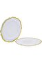 Sunny Premium Disposable Plastic Plates Gold Flower Design - 10 Pack Heavy Duty Fancy Party Plates