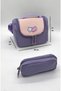 Luxury Accessory Detailed Thermal Lunch Bag and Pencil Case Girls' Backpack Primary School Bag Set / 519 - 6