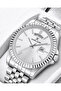 Men's Wristwatch Silver Color Steel Band White Dial Stylish Classic Design with Calendar - 2