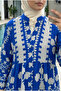 Women's Bohemian Patterned Layered Long Sleeve Hijab Dress - 3