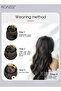 Invisible Wire Hair Extension Long Wavy Hairpiece with Transparent Headband Adjustable Size and 4 Secure Clips for Women (50cm,Black) - 5
