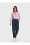 New Season Navy Blue Women's Muslin Trousers with Elastic Waist - 4