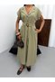 Women Shirt Collar Midi Dress Belted Buttoned Summer Stylish Casual Dress - 2