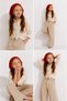 Girl's Mesh Knitted Bandana with Holes Knitwear Hair Bandana Summer Cotton Beach Compatible - Red - 4