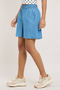 Washed Denim Shorts with Elastic Waist - 2