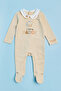 Embroidered Collared Footed Sleepsuit with Long Sleeves