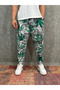 Patterned Baggy Trousers with Elastic Waist