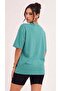 Women's Oversize Casual T-Shirt Deer Turquoise - 4