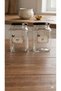 Set of 2 Glass Spice Jars with Black Lids - Sugar and Tea Jar with Vintage Labels, Rustic Kitchen Organizer 1600 ml - 2