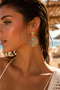 Sea Star Figured Dangle Earrings Colorful Marine Themed Round Design Women's Earrings - 5
