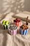 Almond Blue Striped Ceramic Snack Bowl / Mini Bowl - 3