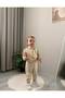 Cream Baby Boy Salopet Set with Gingham Shirt and Bow Tie for Special Occasions - 8