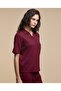 Textured Top With Collared Neck And Short Sleeves - 2