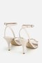 Women's Beige Gold Accessory Detail High Heeled Evening Dress Shoes - 3
