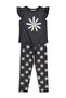 Daisy Patterned Set for 6-9 Years - Gray