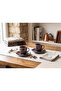 Reaktif Glazed Striped 2-Piece Coffee Cup and Coaster Set Magenta - 2