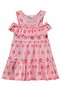 Floral Patterned Layered Dress for 6-9 Years Old - Pink