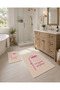 Pink Shower Themed Patterned Bath Mat with Velvet Dot Base - 6