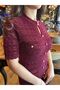 Women's Lined Glittery Stylish Dress with Button Detail - 2