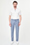 Striped Slim Fit Elastic Waist Drawstring Men's Trousers Navy Blue - 38375.26Y - 3