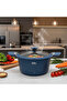 Blue Casserole with Glass Lid | Non-Stick Grey Marble Coating | 24 cm - 2