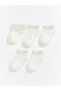 Two Mt Shop Quality Lcw Baby Ecru Patterned Baby Girl Booties Socks 5-Pack