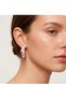 3-Piece Enameled Zircon Stone Pink Colored Spotted Hoop Women's Steel Earrings - 4