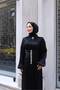 Women's Yoryo Fabric Brooch and Stone Detailed Maxi Length Balloon Sleeve Evening Dress Wedding Engagement Nikah Graduation Dress - 2