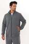 Men's Cotton Stripe Detailed Stand Collar Tracksuit Set Anthracite Melange-9524 - 2